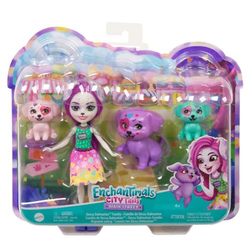 Set de joaca Enchantimals - City Tails Main, Street, Dessa Dalmatian