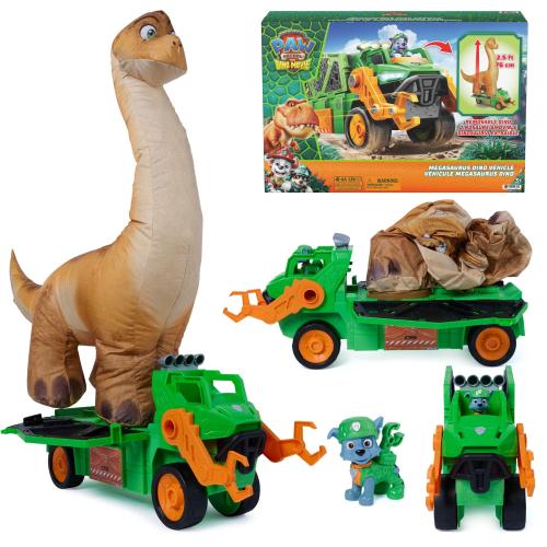 Set vehicul si dinozaur Spin Master Paw Patrol, 45.6x13x36cm, Verde