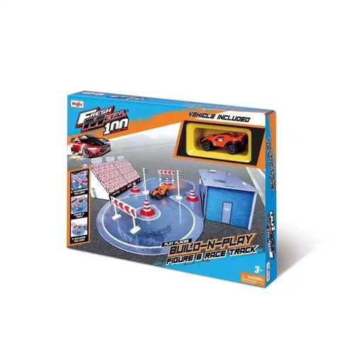 Set pista de curse Maisto Fresh Metal 100,  masina inclusa, 3 ani +
