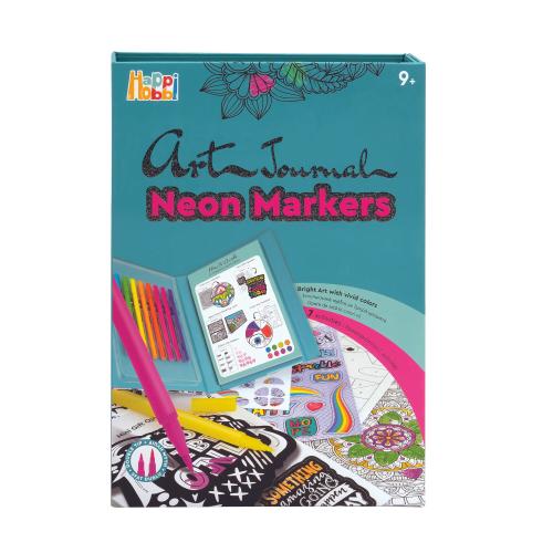 Jurnal de desenat HappiHobbi Neon Markers