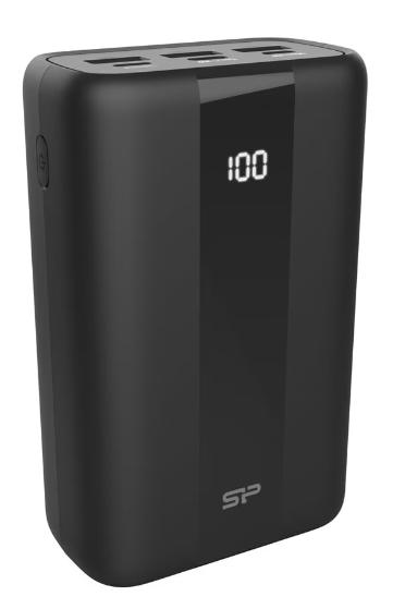 Acumulator Extern Silicon Power Bank QX55, 30000mAh, 3x USB Type-A, 1x USB Type-C, Micro-USB, 22.5 W (Negru)