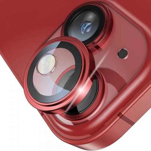 Folie de protectie Camera Spate Lito S+ pentru Apple iPhone 14, Sticla Securizata (Rosu)