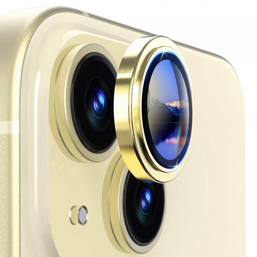 Folie de protectie Camera Spate Lito S+ pentru Apple iPhone 14, Sticla Securizata (Galben)