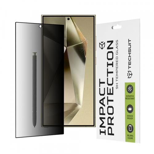 Folie de protectie Ecran Privacy Techsuit pentru Samsung Galaxy S24 Ultra S928, Sticla Securizata, Full Glue, 111D
