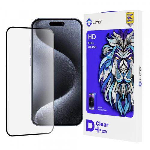 Folie de protectie Ecran Lito D+ Pro pentru Apple iPhone 15 Pro, Sticla Securizata, Full Glue