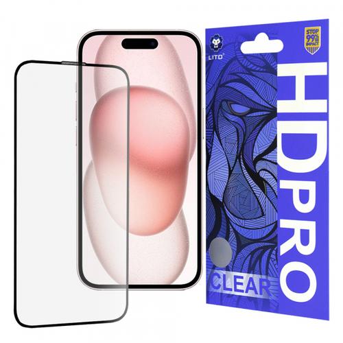 Folie de protectie Ecran Lito HD Pro Clear pentru Apple iPhone 15, Sticla Securizata, Full Glue