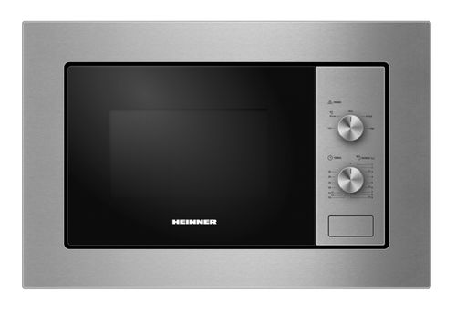 Cuptor cu microunde incorporabil HEINNER HMW-MDBI20MIX, 800 W, 20 l, 5 trepte putere, Timer, Platou rotativ 24.5 cm (Inox/Negru)