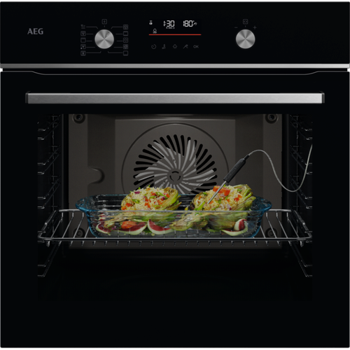 Cuptor incorporabil AEG OA5CB531AB, Electric, SteamBake-gatire cu abur, Autocuratare catalitica, Conectivitate WI-FI, 45 programe predefinite, Inchidere amortizata a usii, Grill, Senzor gatire, Ghidaj telescopic pe 1 nivel, 71 L, Clasa A+ (