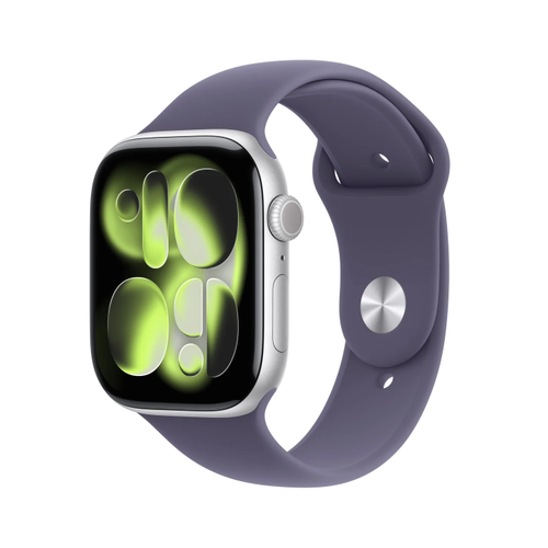 Smartwatch Apple Watch 11, GPS + Cellular, 46mm, Ecran Retina LTPO OLED, Chip S10 cu Procesor Dual-Core, 64GB Flash, Wi-Fi, Bluetooth, Carcasa Aluminiu, Curea Sport Band M/L (Argintiu)