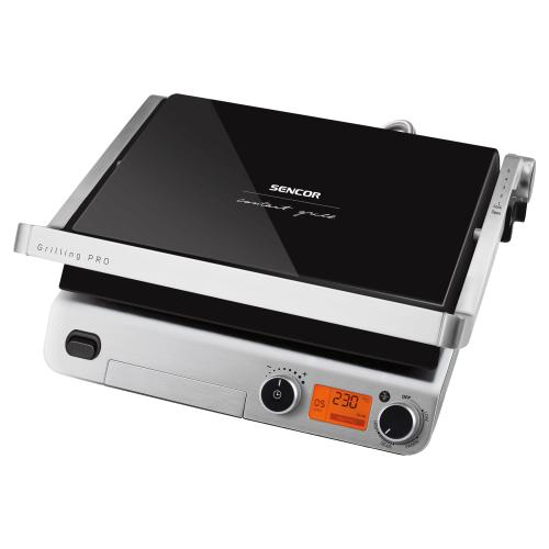 Gratar electric Sencor SBG 6650BK, 2000 W, placi detasabile, senzori control temperatura, Negru