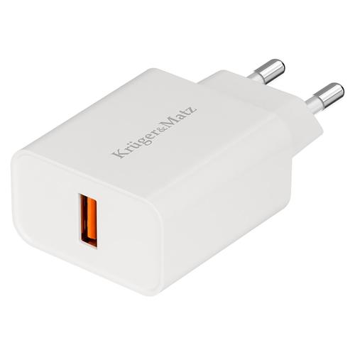 Incarcator retea Kruger&Matz KM0851, 18W, Quick Charge 3.0 (Alb)