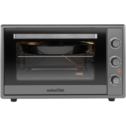 Cuptor electric NobeLTek NLT FSO60X, 60L, 2000W, grill, timer, termostat, sticla dubla, ventilator, iluminare (Gri/Inox)