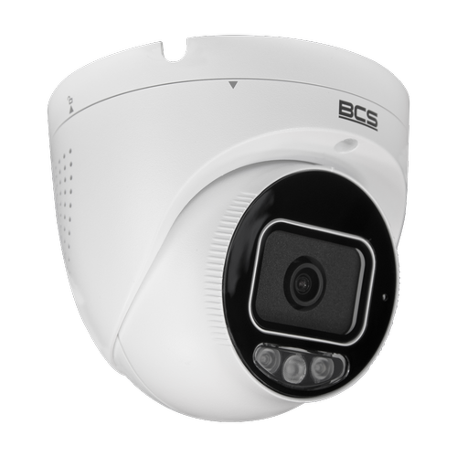 Camera supraveghere video exterior BCS POINT BCS-P-EIP25FSR3L3-Ai2, Dome, 5MPx 2880x1620, 2.8mm, Zoom digital 16x, IR 30m, Microfon, Difuzor, IP67, PoE (Alb)