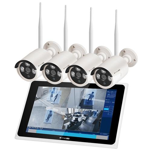 Kit supraveghere Kruger&Matz KM2241, 4 camere incluse, WiFi connect C210 Tuya, NVR cu display 10.1inch, Camera cu senzor CMOS, 3MP, 20 fps, Distanta IR 30m, IP66