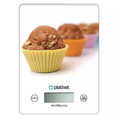 Cantar de bucatarie Platinet PBSKM, 7 kg, Afisaj LCD, Oprire automata, Functie Tara (Alb)