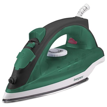 Fier de calcat BEPER BPP204FER004, 2200W, Rezervor 150 ml, Debit de abur 15 g/min, Talpa inox (Verde)