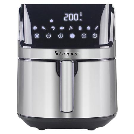 Friteuza cu aer cald BEPER BP101070, 7 l, 1700 W, Timer 60 minute, 8 programe (Argintiu)