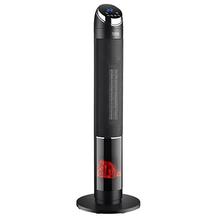 Aeroterma turn imitatie semineu Teesa TSA9017, 2000 W, Afisaj LED, 2 setari caldura, 3 moduri functionare (Negru)