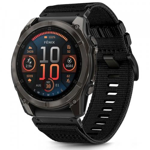 Curea Techsuit W070 pentru Garmin Watch Fenix / Forerunner / Approach Series, 22mm, Negru