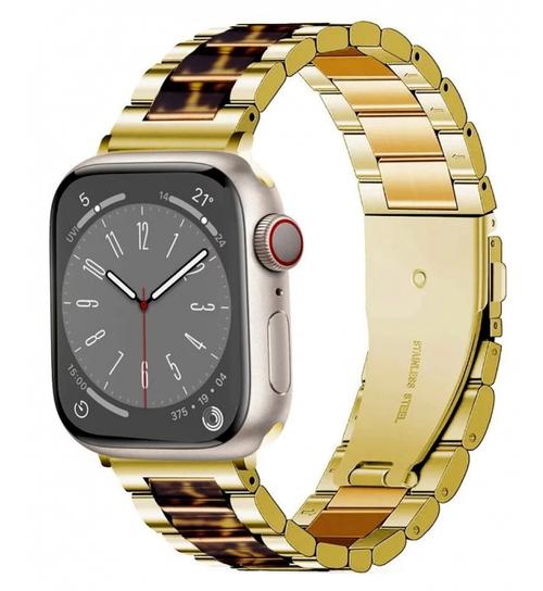 Curea Tech-Protect Modern Leopard pentru Apple Watch 42mm / 41mm / 40mm Series, Auriu