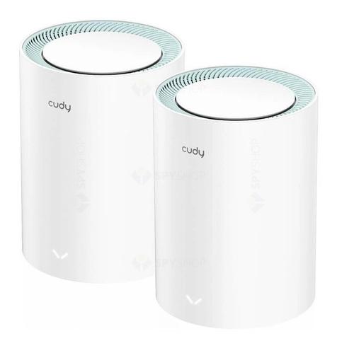 Router Wireless Cudy M1300, 2-pack, AC1200 Dual Band, 2.4/5 GHz, 300 - 867 Mbps (Alb)