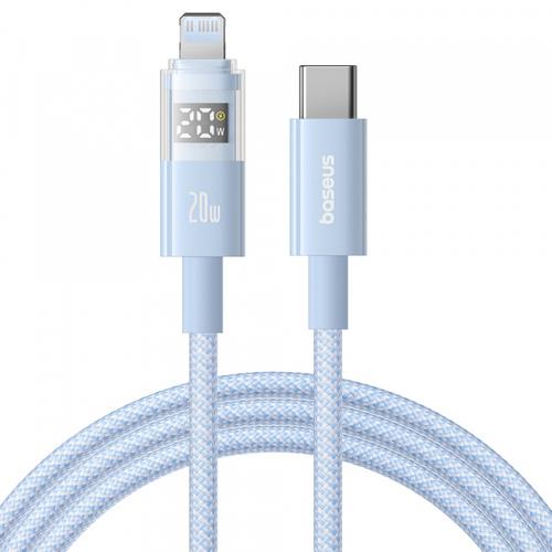 Cablu Date si Incarcare USB-C - Lightning Baseus Display 2 P10382703311-01, 20W, 2m, Albastru