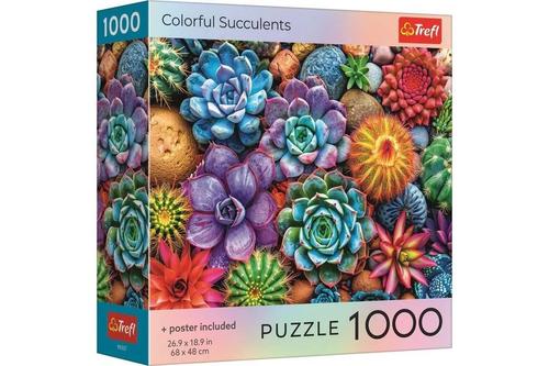 Puzzle Trefl  Suculente colorate, poster inclus, 1000 de piese
