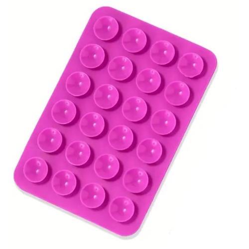 Suport Silicon cu ventuze Lemontti LEMSSVTMG pentru telefon (Magenta)