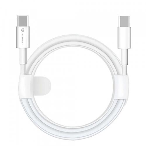 Cablu Date si Incarcare USB-C - USB-C Techsuit PCB130, 60W, 1m, Alb