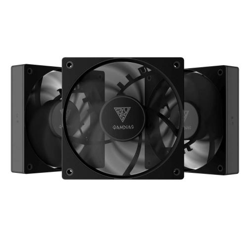 Set 3 ventilatoare Gamdias Notus M1-1203, 120mm, 400 - 1600rpm (Negru)