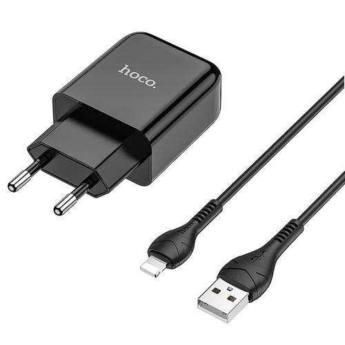 Incarcator Retea cu Cablu Lightning HOCO N2, 10W, 2.1A, 1 x USB-A (Negru)