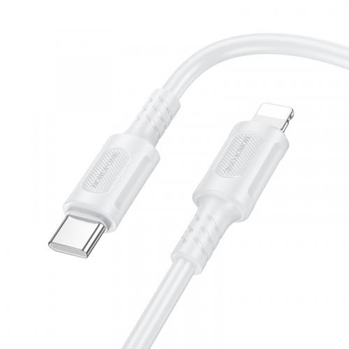 Cablu Date si Incarcare USB-C - Lightning Borofone BX111 Feliz, 27W, 1m, Alb