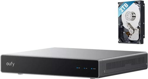 Network Video Recorder eufy S4 cu 8 Canale Stocare 2 TB HD, AI, Functioneaza doar cu camere si dispozitive PoE eufy (Negru)
