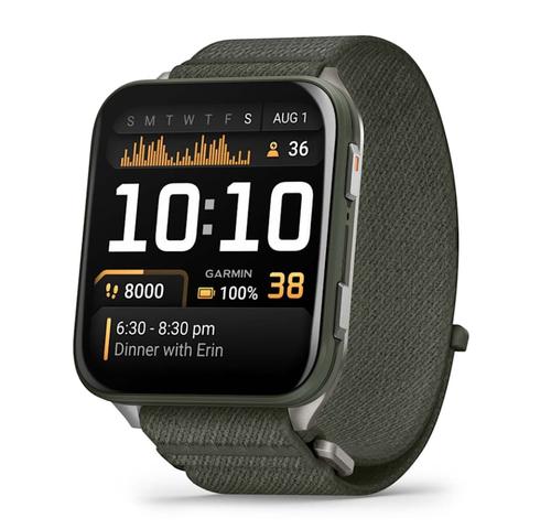 Smartwatch Garmin Garmin Venu X1, Ecran AMOLED 2inch, 32GB Flash, GPS, Bluetooth, ANT+, Wi-Fi, iOS/Android (Argintiu/Verde)