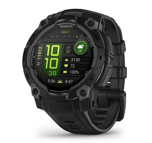 Smartwatch Garmin Instinct 3, Ecran AMOLED 1.2inch, 45mm, 4GB Flash, GPS, Bluetooth®, ANT+®, 10 ATM (Negru)
