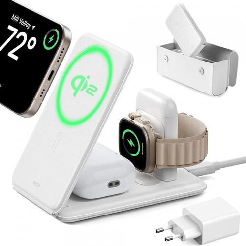 Incarcator Retea Wireless ESR Travel 3in1, 15W, 1.67A (Alb)