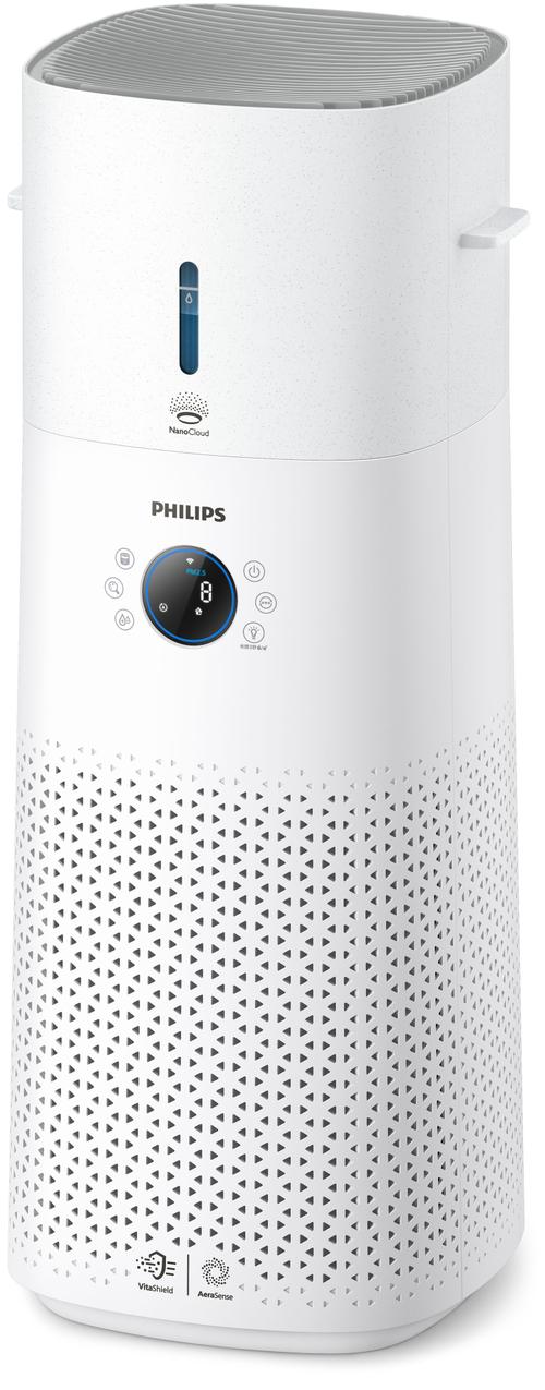 Purificator de aer 2 in 1 Philips AC3737/10, 505 m3/h, 131 mp, Wi-Fi, Mod Turbo, Filtru HEPA 13, 42 W (Alb)