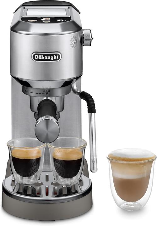 Espressor manual De'Longhi Dedica Duo EC890.M, 1450 W, 1.1 l, 15 bar (Argintiu)