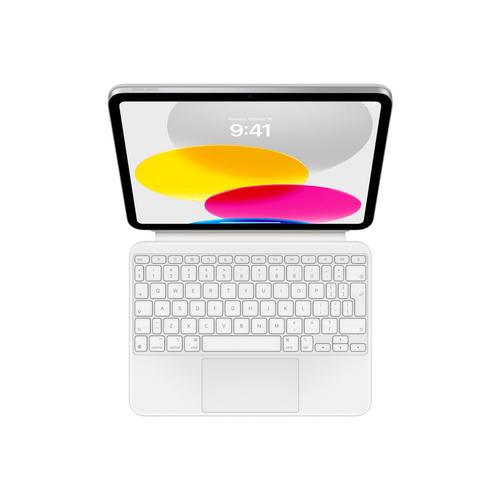 Husa cu tastatura Apple Magic Folio MQDP3RO/A, Layout RO, pentru Apple iPad 11 (A16), iPad 10 (2022) (Alb)