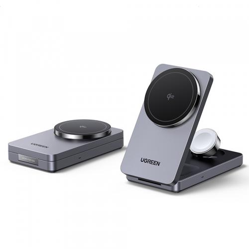 Incarcator retea UGREEN W707 3in1, Wireless, 25W (Gri)