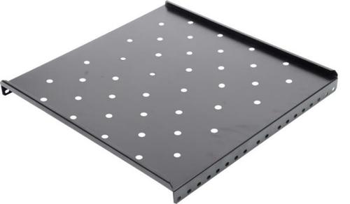 Raft fix Spacer SPSF-1U650-BK-03, 1U, pentru rack 19inch, adancime 650mm, pt. cabinet de 1000mm, sarcina maxima 60Kg, vopsea antistatic, otel 1.2mm (Negru)