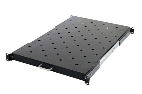 Raft culisant Spacer SPSS-1U366-BK-03, 1U pentru rack 19inch, adancime 366mm, pentru cabinet de 600mm, sarcina maxima 60Kg, vopsea antistatic, otel 1.2mm (Negru)