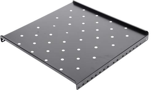 Raft fix Spacer SPSF-1U650H-BK-03, 1U, pentru rack 19inch, adancime 650mm, compatibil cabinet de 1000mm, vopsea antistatic, otel 1.2mm (Negru)
