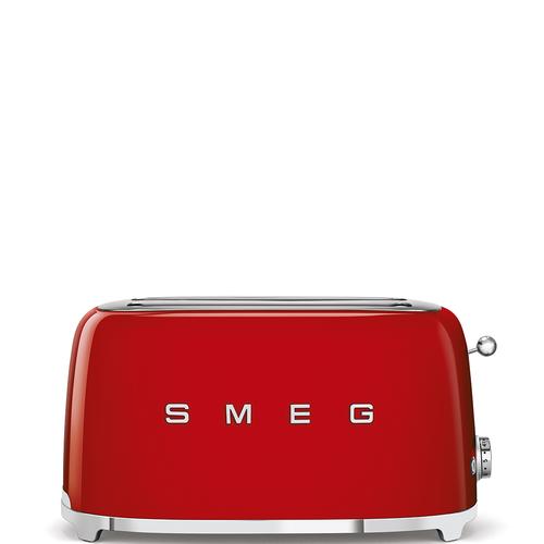 Prajitor de paine Smeg TSF02RDEU, 1500 W, 4 felii, 6 niveluri pentru rumenire (Rosu)
