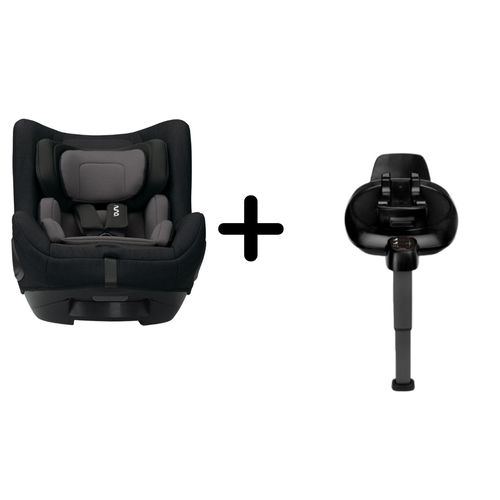 Set Scaun auto rotativ Nuna i-Size TODL next Caviar, 40-105 cm + Baza isofix BASE next i-Size pentru TODL next (Negru)