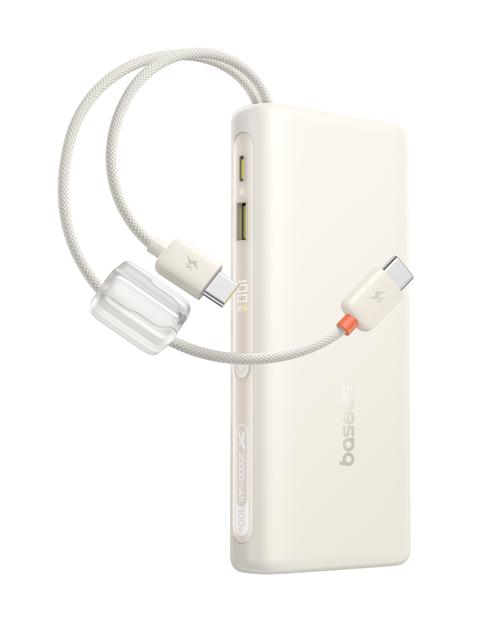 Acumulator extern Baseus EnerFill FC41 20.000 mAh, 100W, Digital Display, cablu USB-C inclus (Alb)