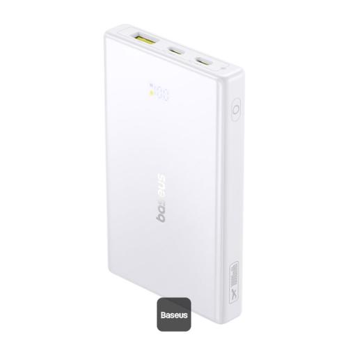 Acumulator extern Baseus PicoGo 10.000 mAh, 20W, Digital Display, 2x USB-C, 1x USB-A (Alb)