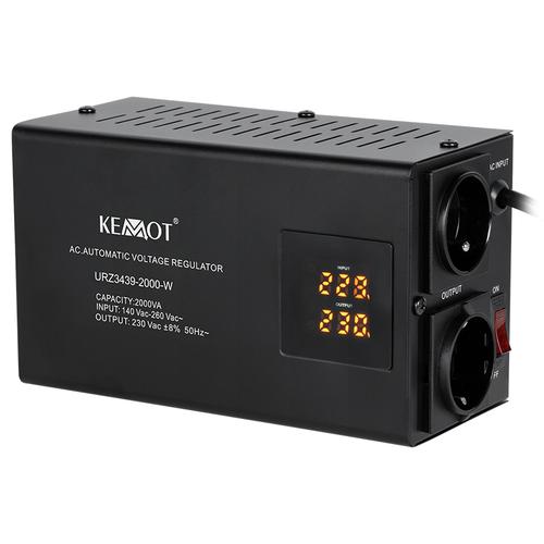 Stabilizator de tensiune automat KEMOT URZ3439, 2000VA/1400 W, 2 x Schuko