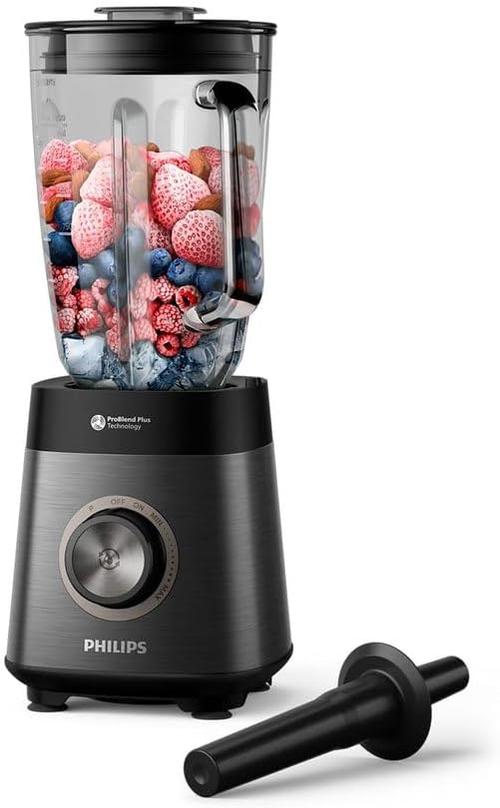 Blender de masa Philips Seria 5000 HR3040/00, 1200 W, Bol sticla 2l (1.5l max), 3 viteze (Negru)