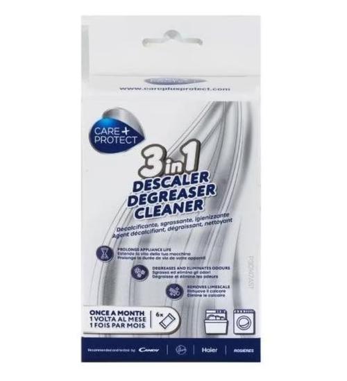 Degresant Universal Care+Protect 3 in 1 pentru Masini de Spalat HAIER/CANDY/HOOVER CPP1250DW - Anticalcar si Protectie, 12 x 50g